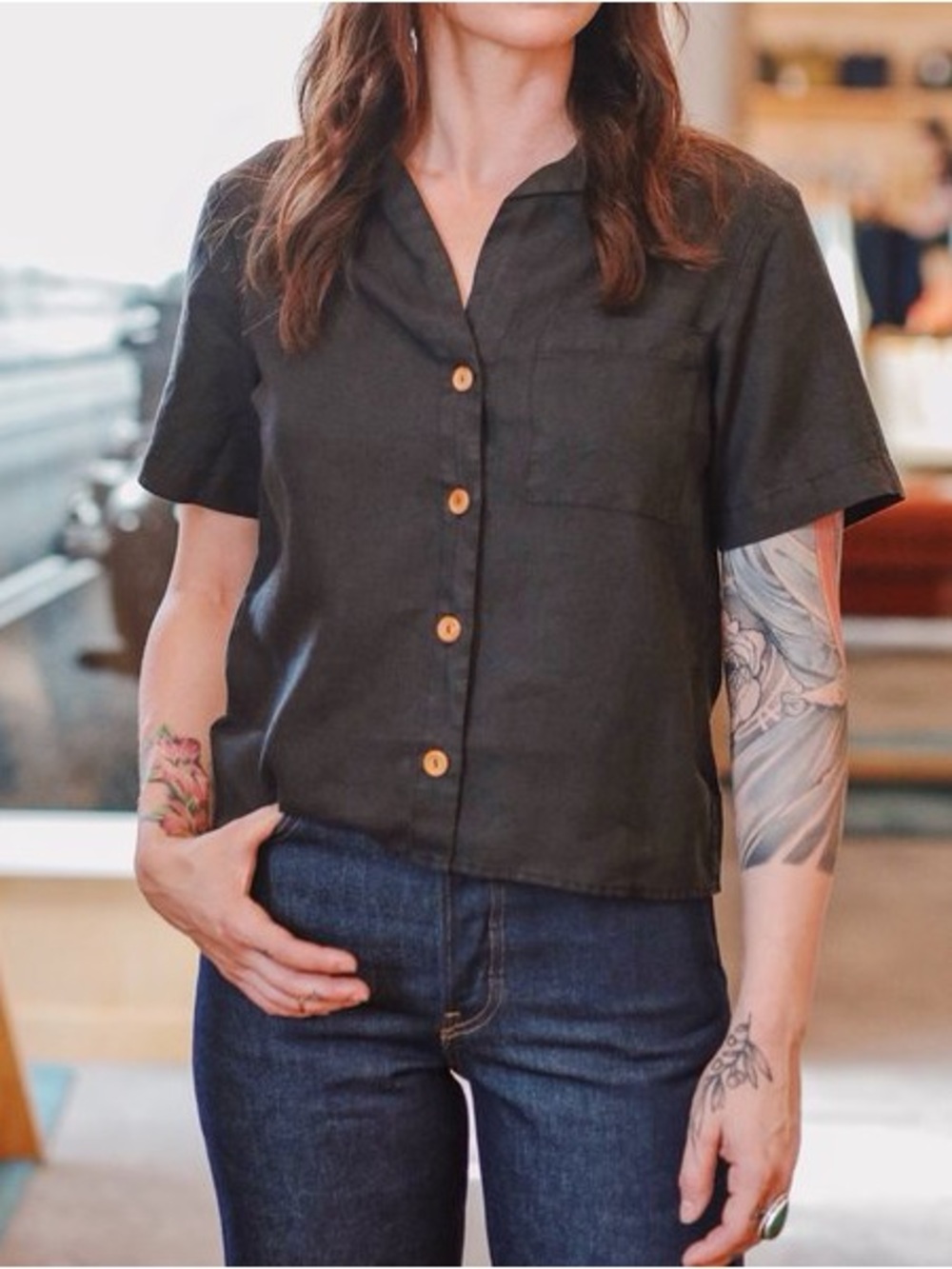 MATE THE LABEL
LOGAN LINEN SHIRT Size Small